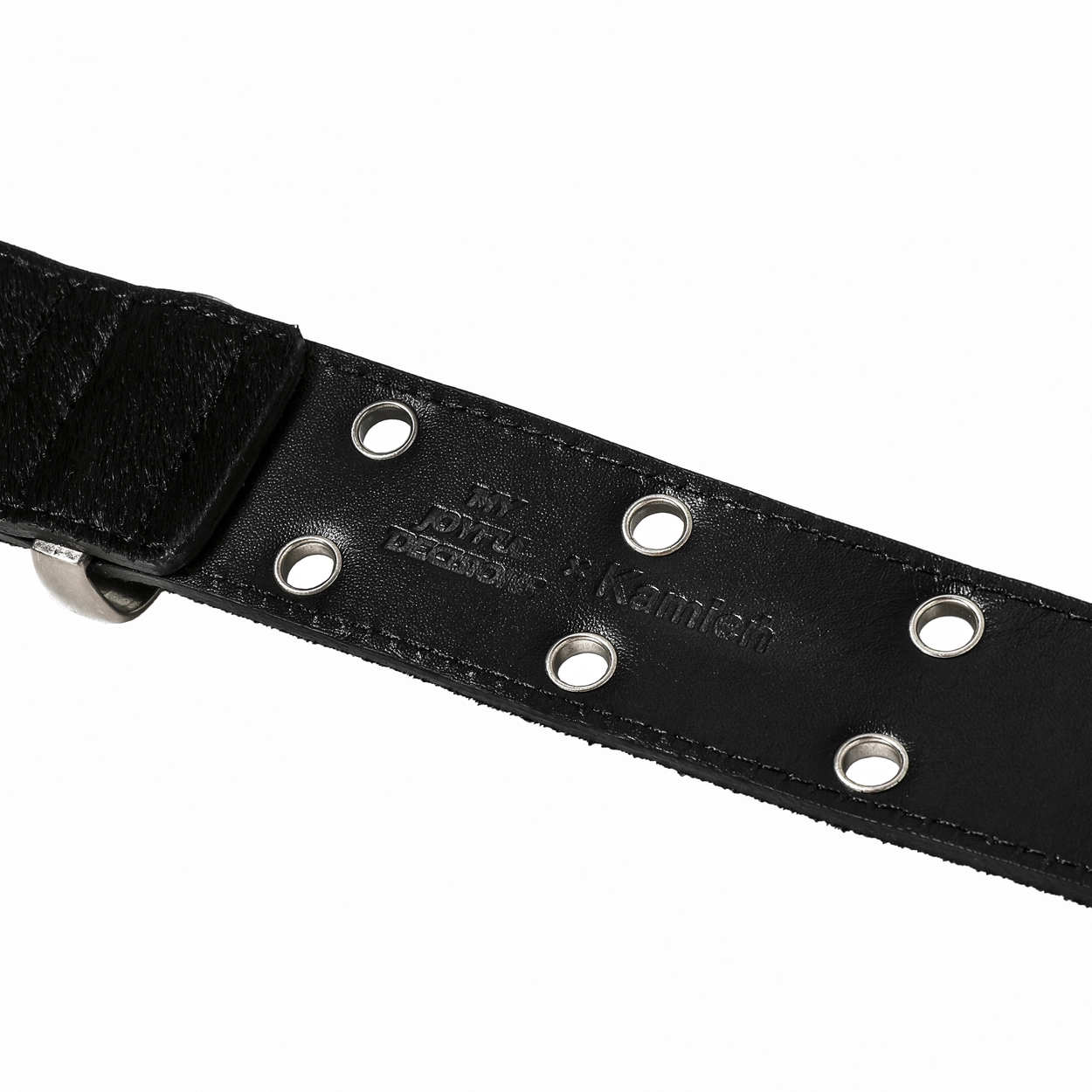 MJD x Kamien Double Hole Belt (Black Shearling Calf Skin) : MJD