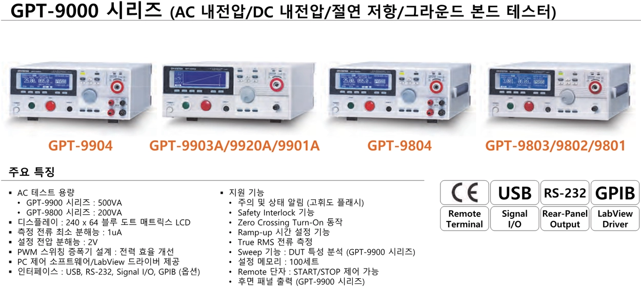 GW INSTEK GPT-9900 시리즈 내전압 시험기 : 지니어스인더스트리 GW INSTEK GPT-9900 시리즈 내전압 시험기 : 지니어스인더스트리