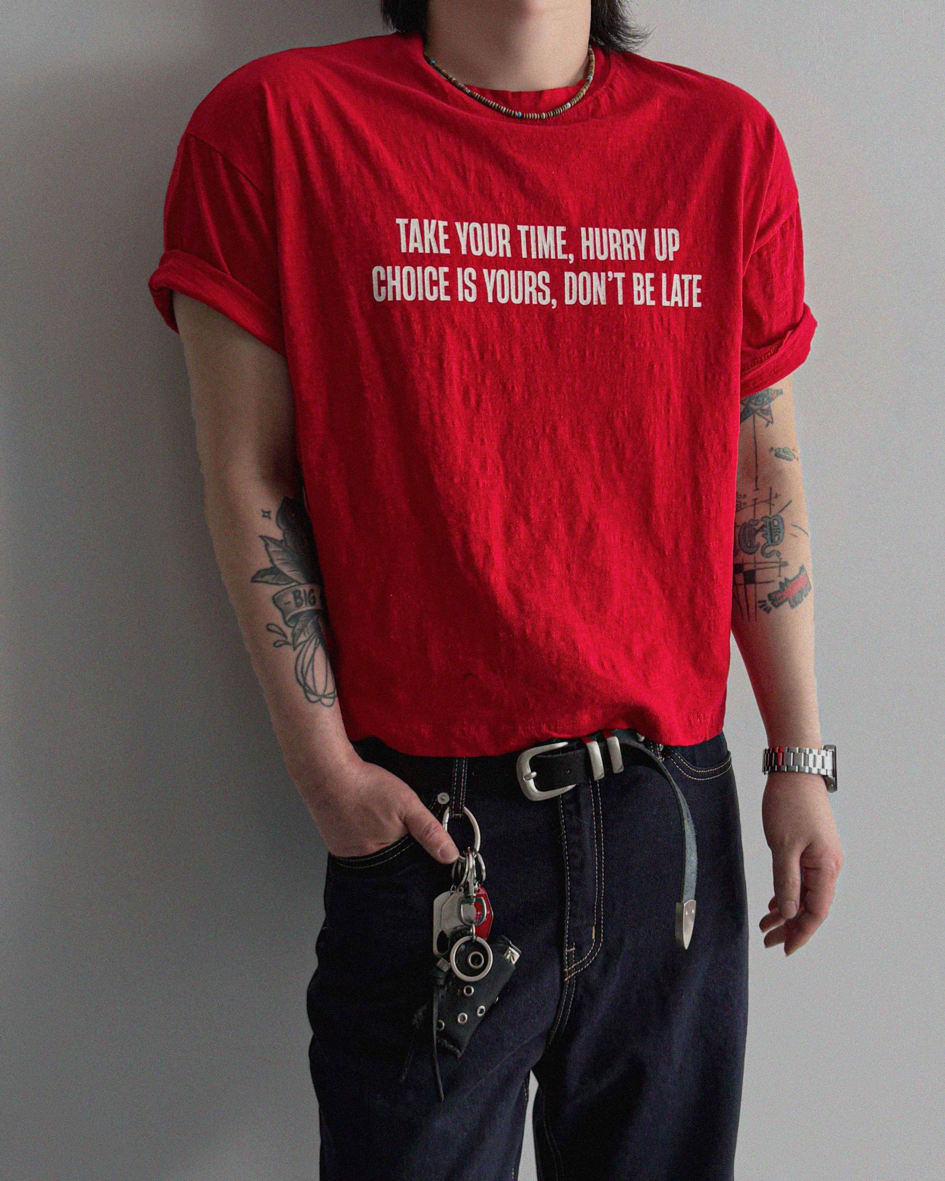 Vintage poit slap crop half t