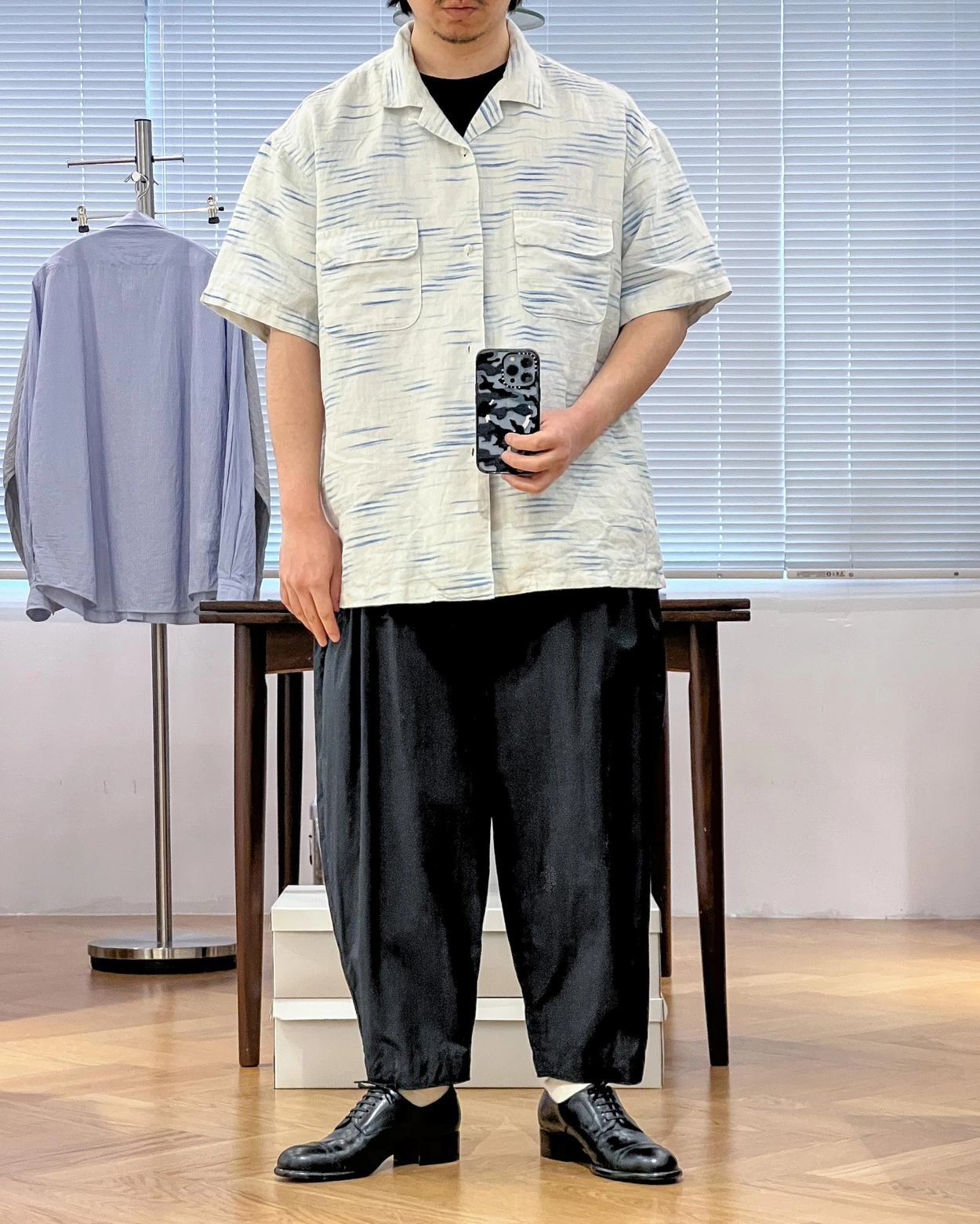 Porter Classic [포터 클래식] - Old France Indigo Print Shirt