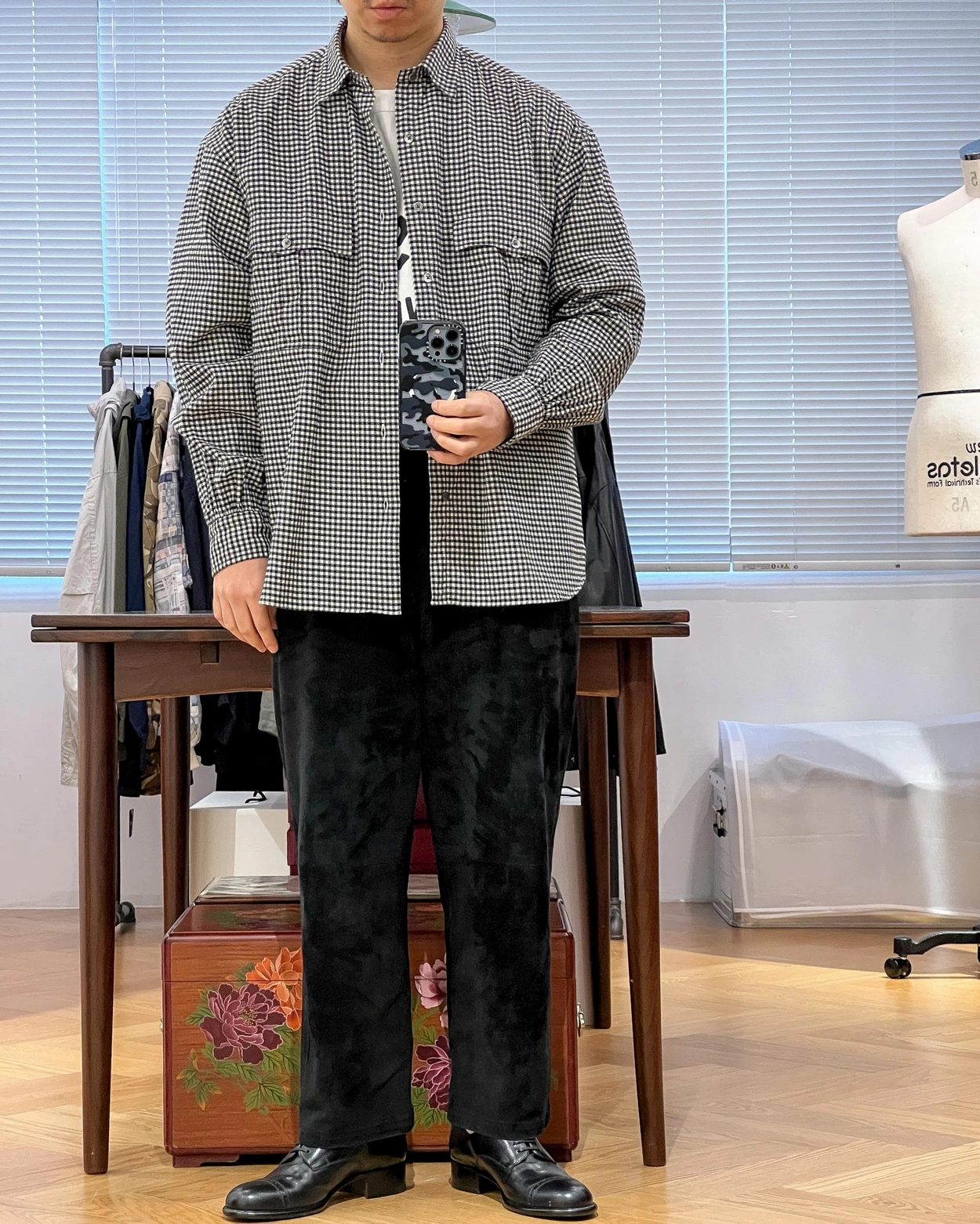 Porter Classic [포터 클래식] - Roll Up Flannel Gingham Check Shirt