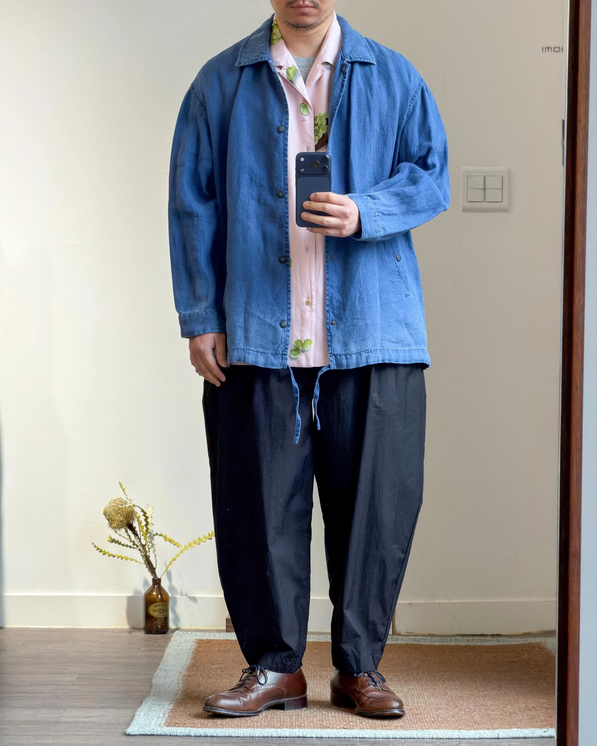 Porter Classic [포터 클래식] - Indigo Linen Coach Jacket - Blue 