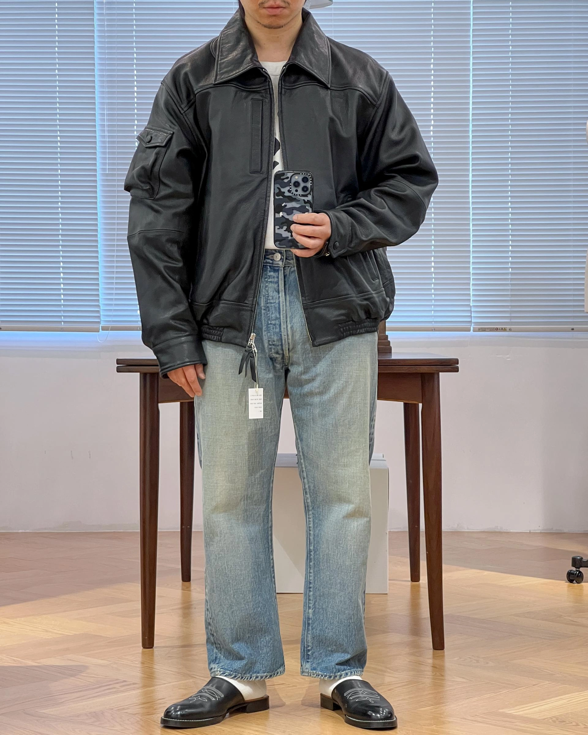 CCU [씨씨유] - Swing Top Jacket (Goat Skin) - Black : W2KEND SHOP 