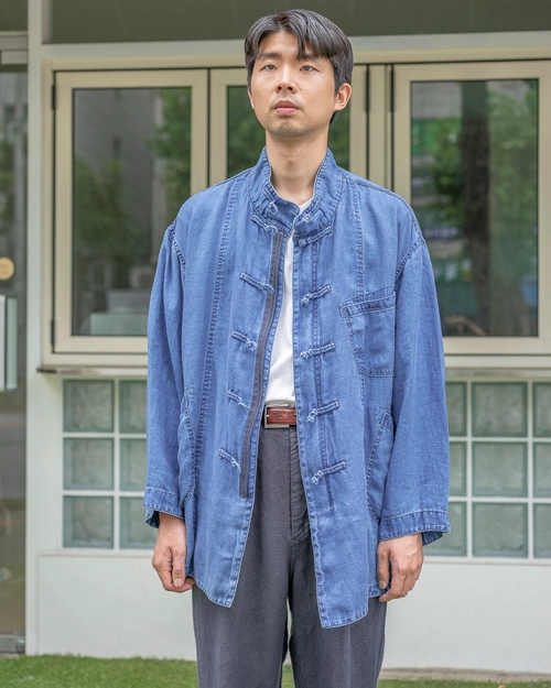 Porter Classic [포터 클래식] - Indigo Linen Chinese Jacket ...