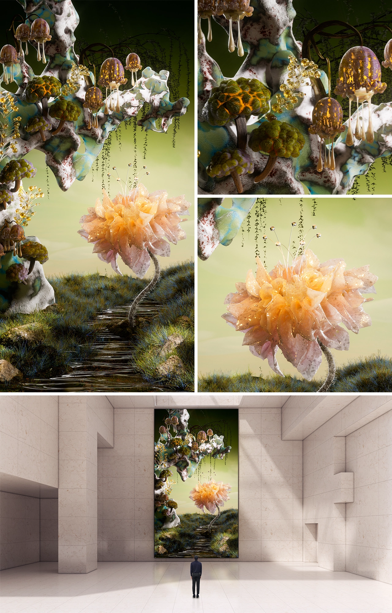 LUMINA FLORA : VERTICAL : LED.ART | Curated Digital Art Licensing