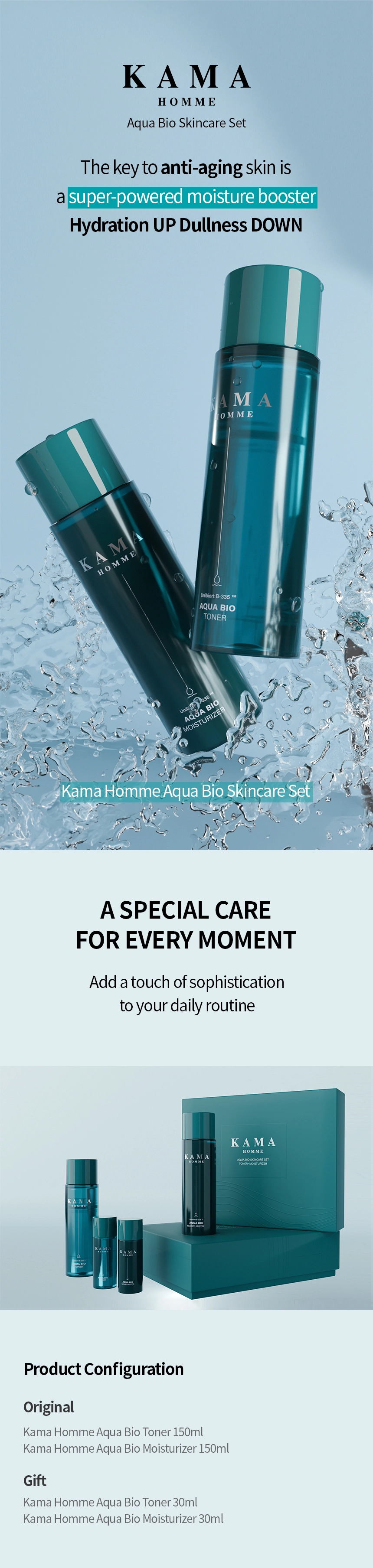 KAMA HOMME] Aqua Bio Skincare Set : EVAS COSMETIC GLOBAL