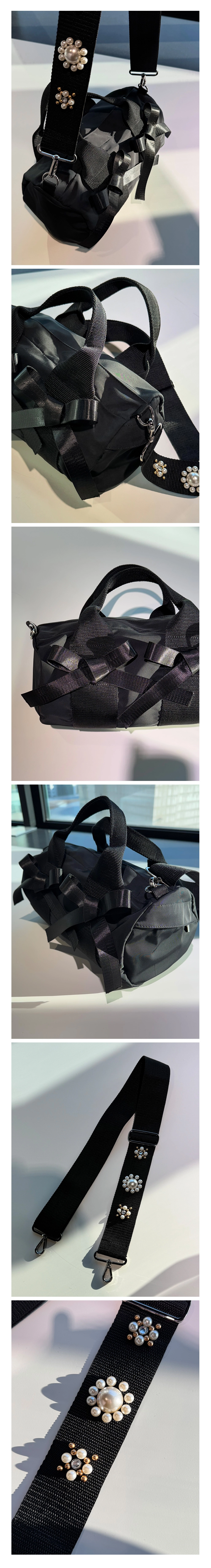 Pearl Stud Ribbon Bag_Black : HOKUSPOKUS (호쿠스포쿠스)