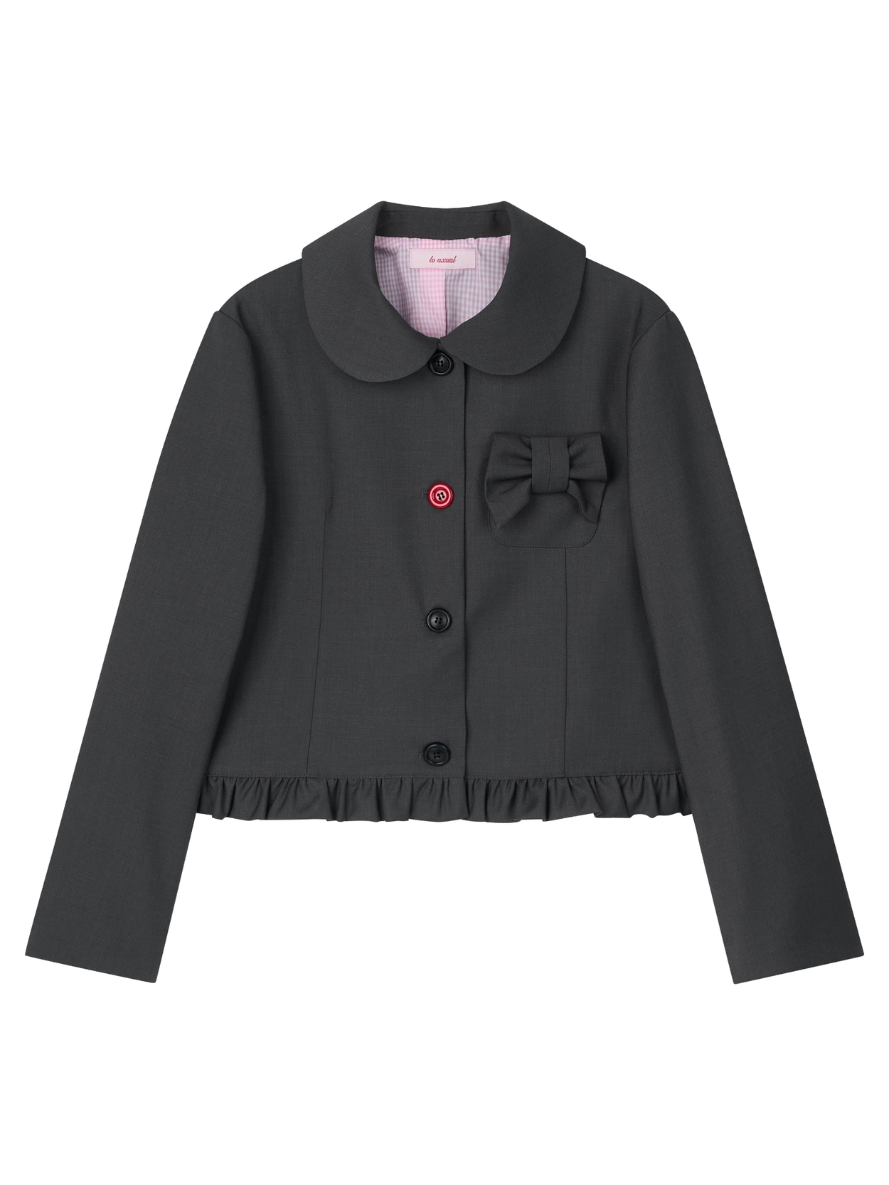 ジャケット・アウター LO AXUAL PETER PAN COLLAR RIBBON JACKET LO AXUAL OFFICIAL WEB SITE