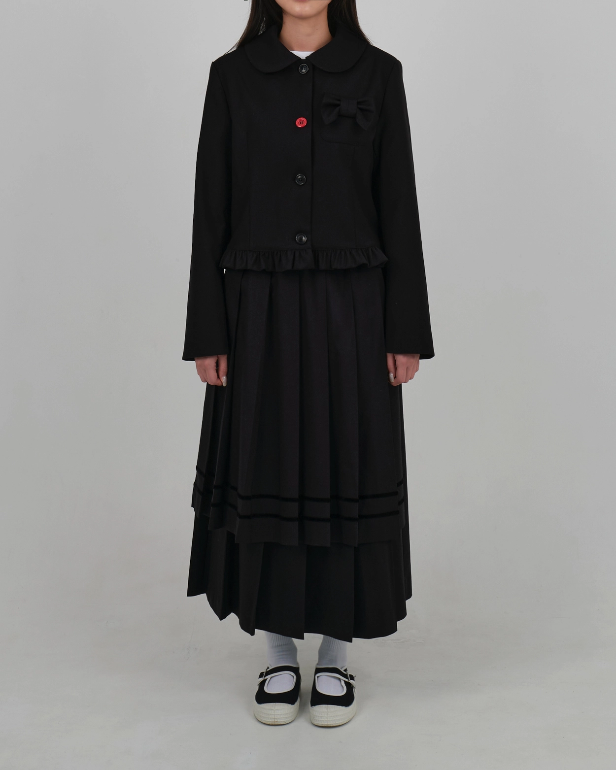 PETER PAN COLLAR RIBBON JACKET_BLACK 복제 : LO AXUAL OFFICIAL WEB SITE