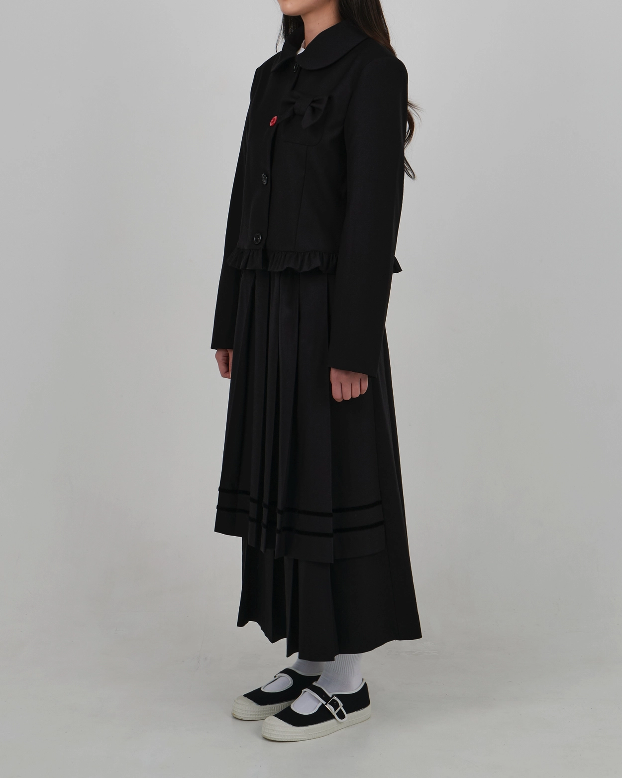 ジャケット・アウター LO AXUAL PETER PAN COLLAR RIBBON JACKET PETER PAN COLLAR RIBBON JACKET_BLACK 복제 : LO AXUAL OFFICIAL WEB SITE