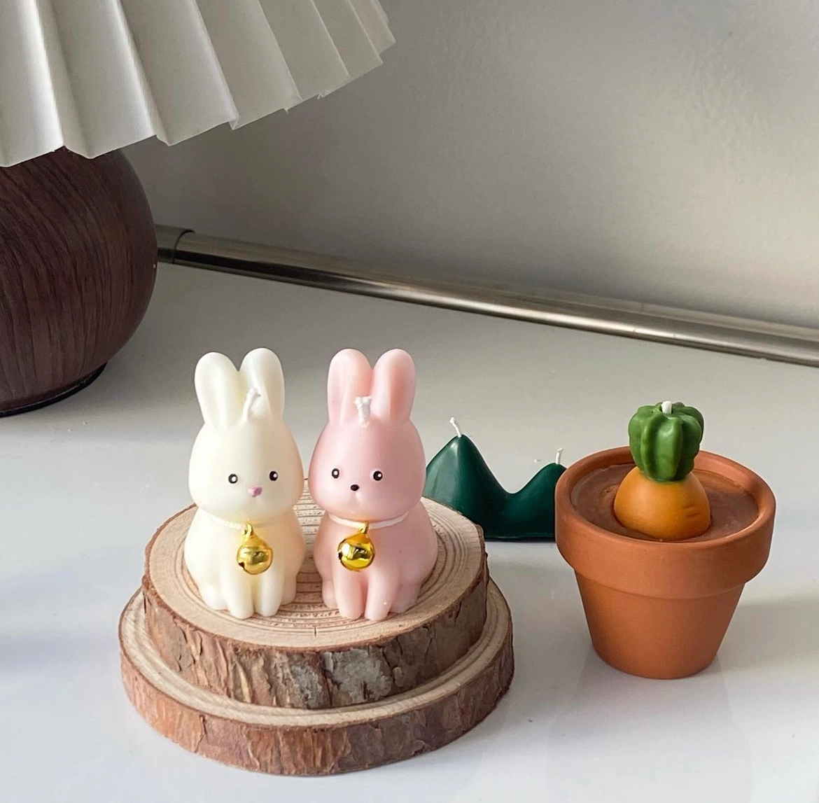 초로롱] 방울토끼캔들_화이트(코튼향) : 슈가판타지