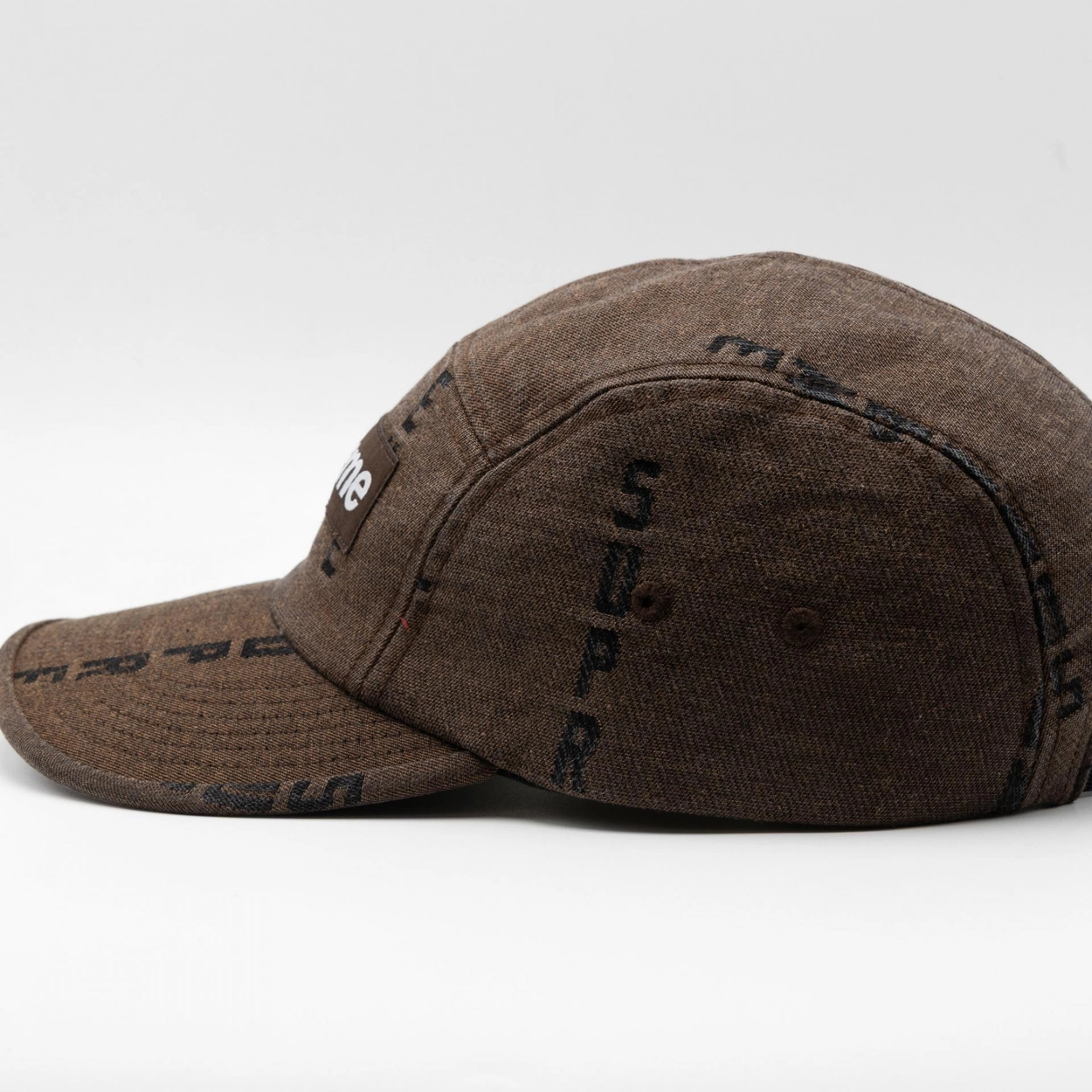 SUPREME LOGO STRIPE JACQUARD DENIM CAMP CAP BLUE 20FW