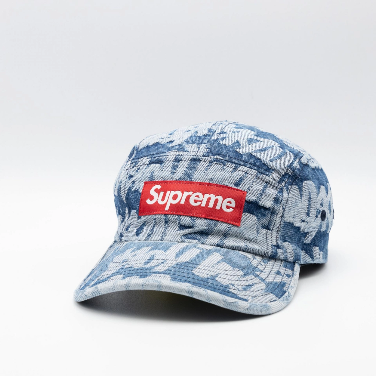 帽子 Supreme Fat Tip Jacquard Denim M/L Supreme Fat Tip Jacquard Denim Camp Cap (SS22) - $48