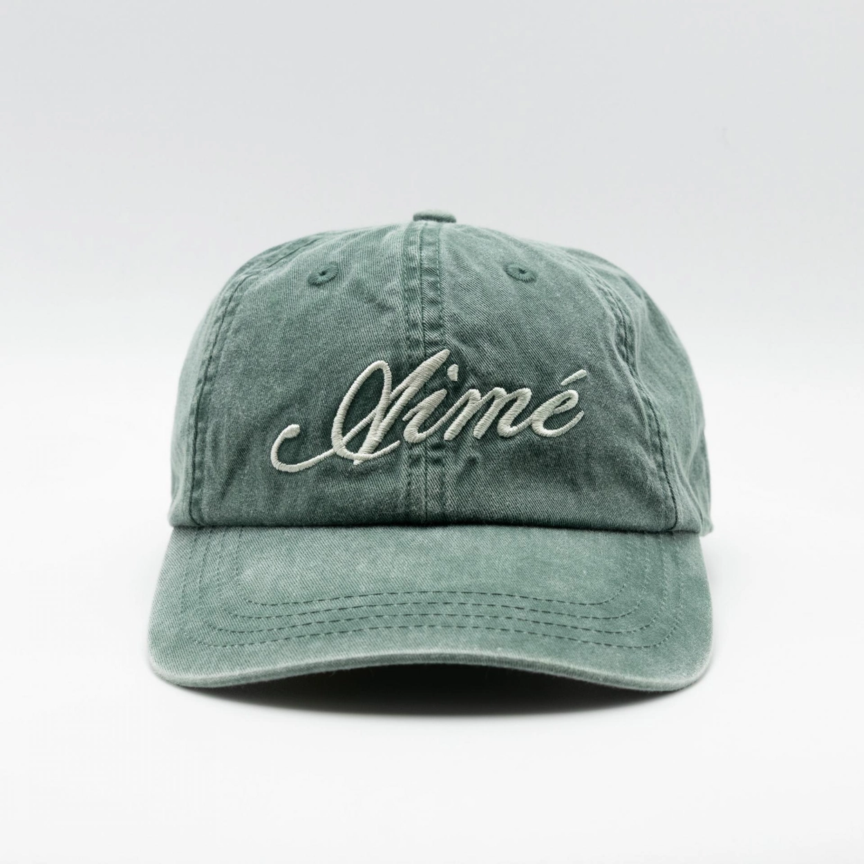 Aime Leon Dore 刺繍ロゴキャップ ベージュと緑 CREAM