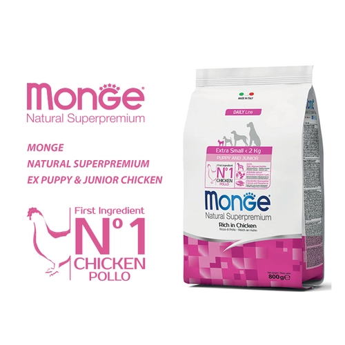 몬지 내추럴슈퍼 프리미엄 엑스트라스몰 퍼피&주니어 치킨 800g