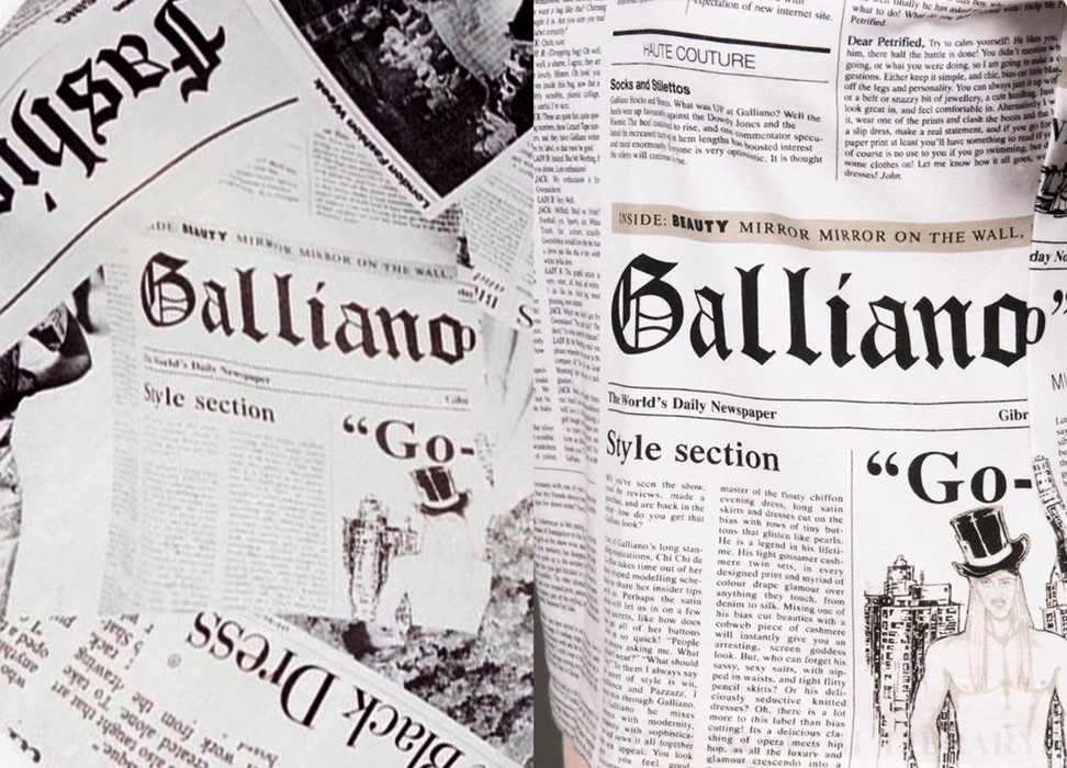 John Galliano Newspaper Hoodie Khaki : Jurm