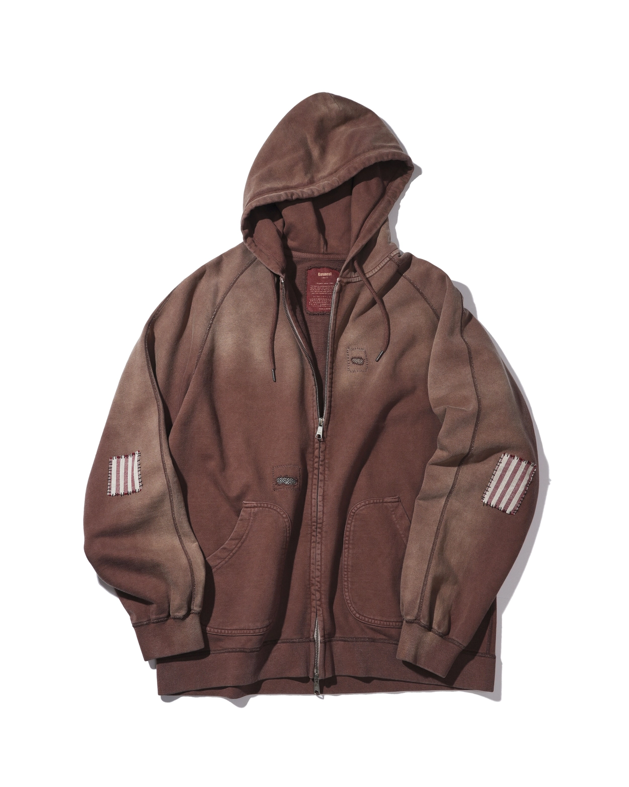 【SATIIIZ】Toen Stone Knit Hood Zip-Up SATIIIZ】Toen Stone Knit Hood Zip-Up
