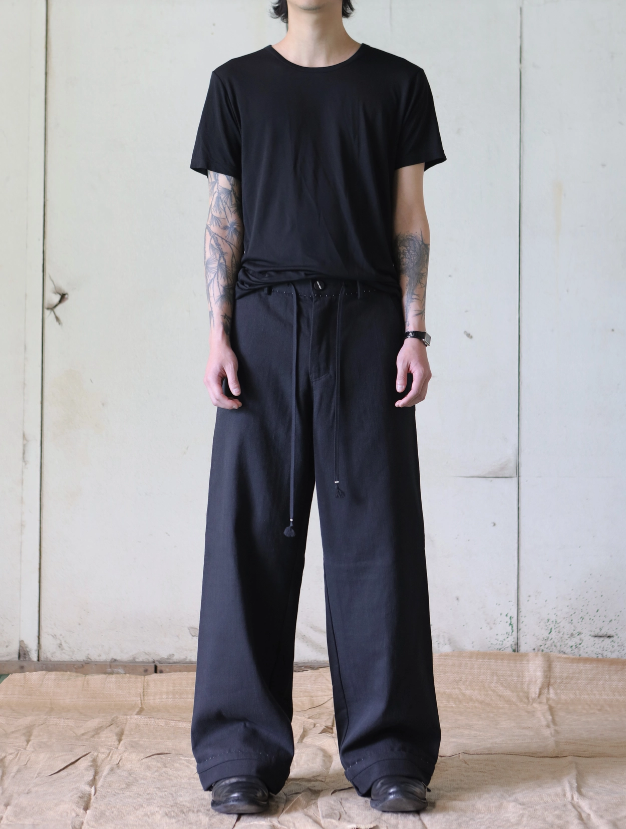 【COSYHARU】Shane Blue & Black Domingo Pants COSYHARU (コシハル) - シェーンブルー&ブラックドミンゴパンツ