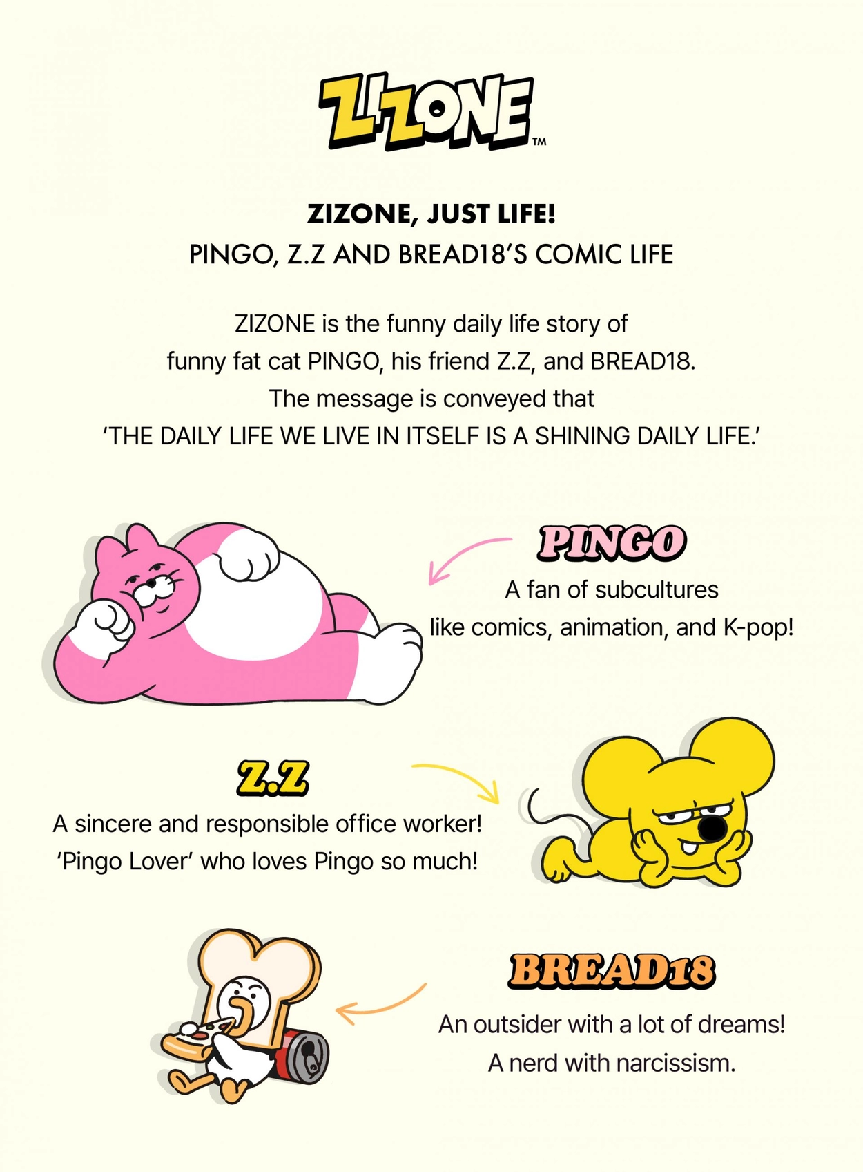 ZIZONE PIN BADGE SET (WORKAHOLIC Z.Z) : ORIGIN STORE
