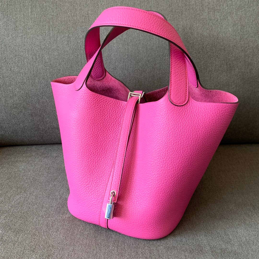 에르메스 피코탄 MM Rose shocking (Clemence)