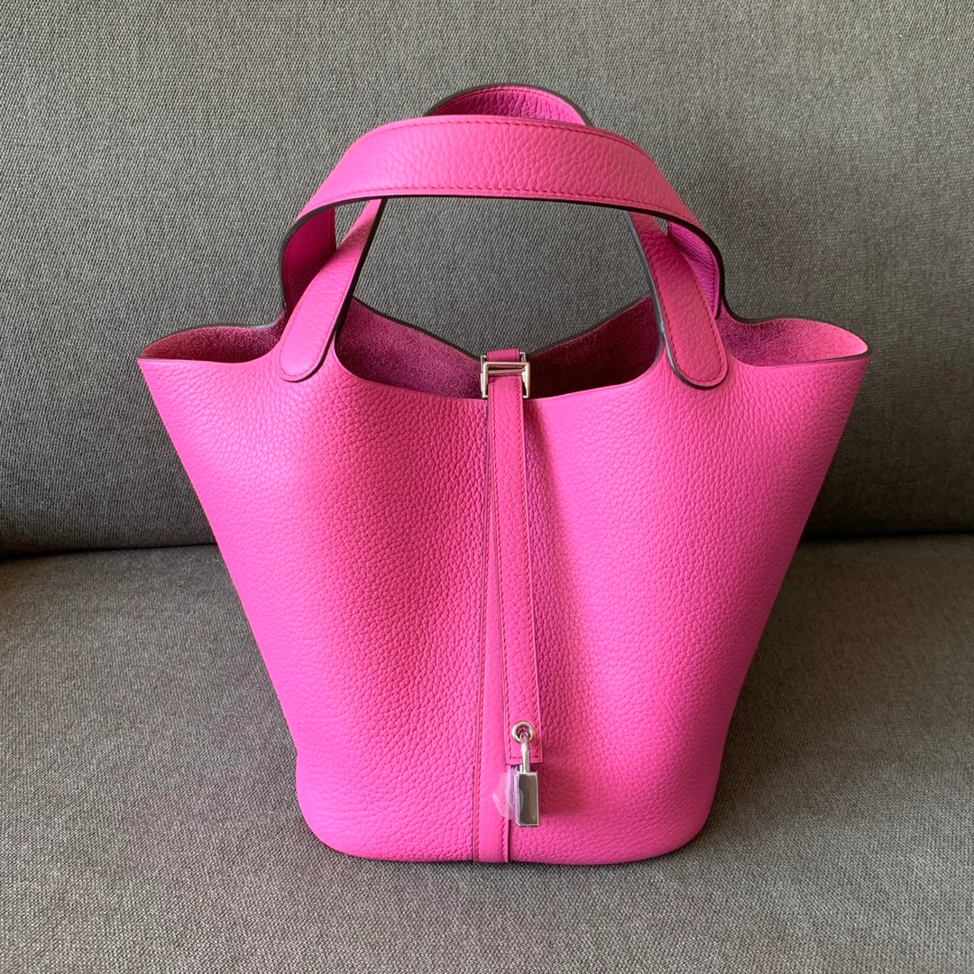 에르메스 피코탄 MM Rose shocking (Clemence)
