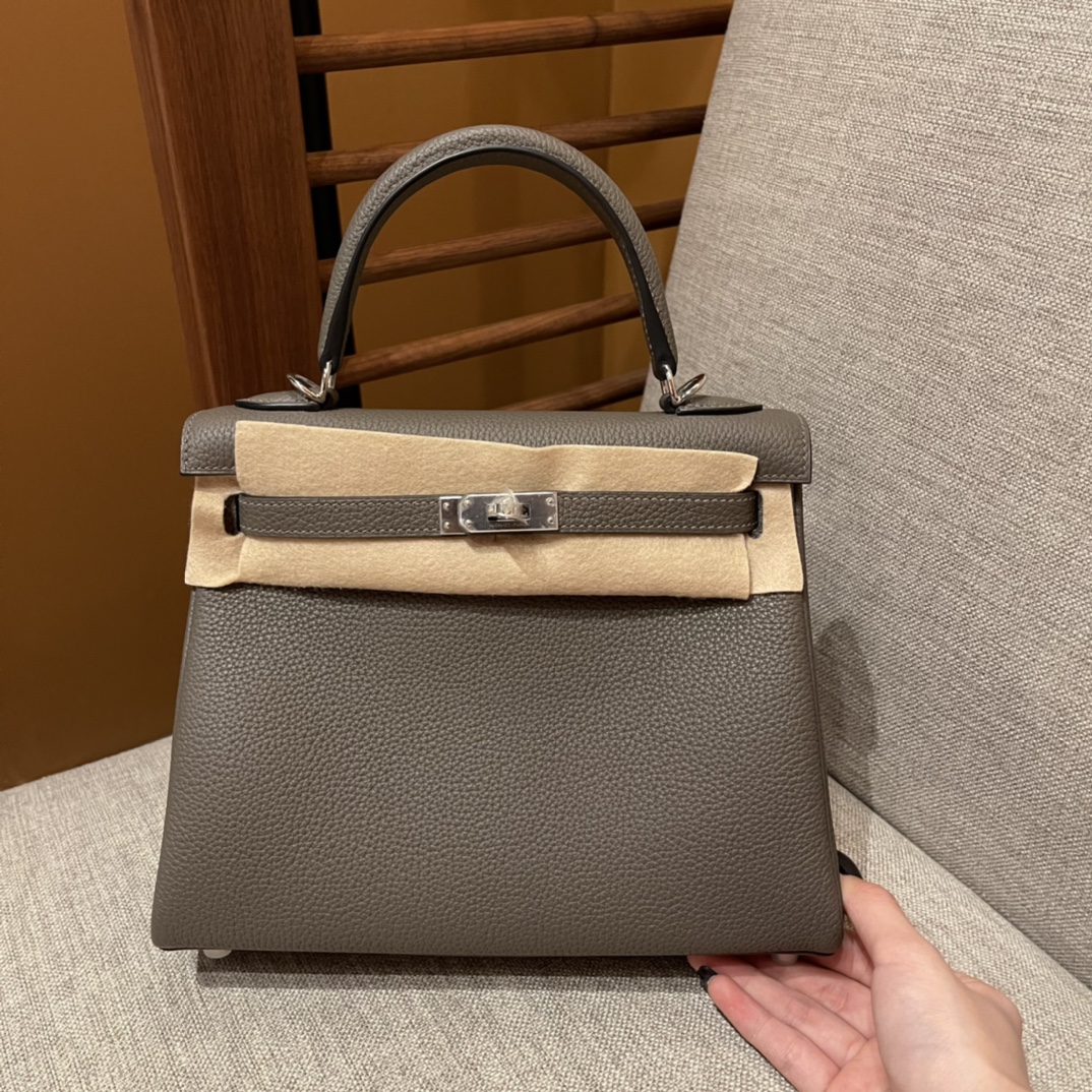 에르메스 켈리백 25 Gris etain (Togo)
