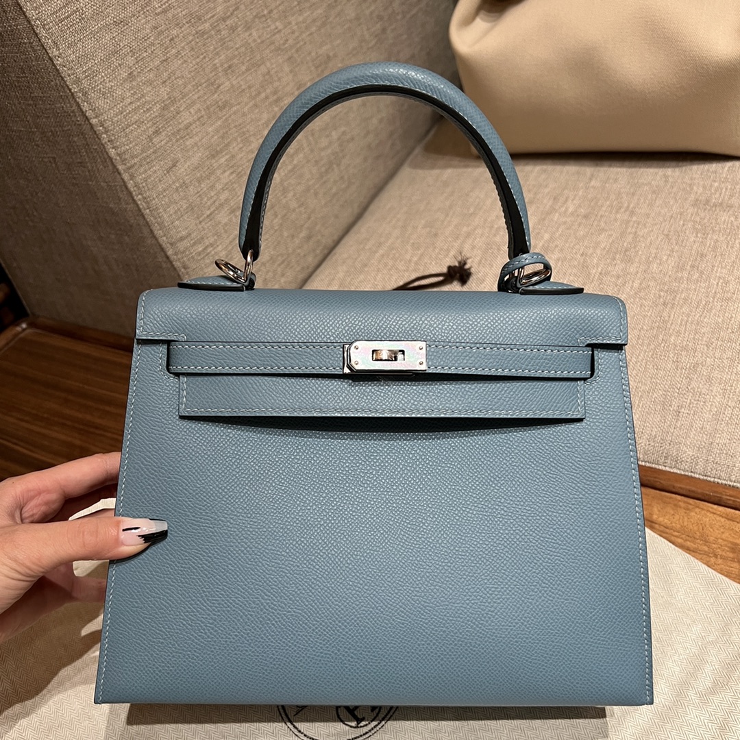 에르메스 켈리백 25 Blue ciel (Epsom)