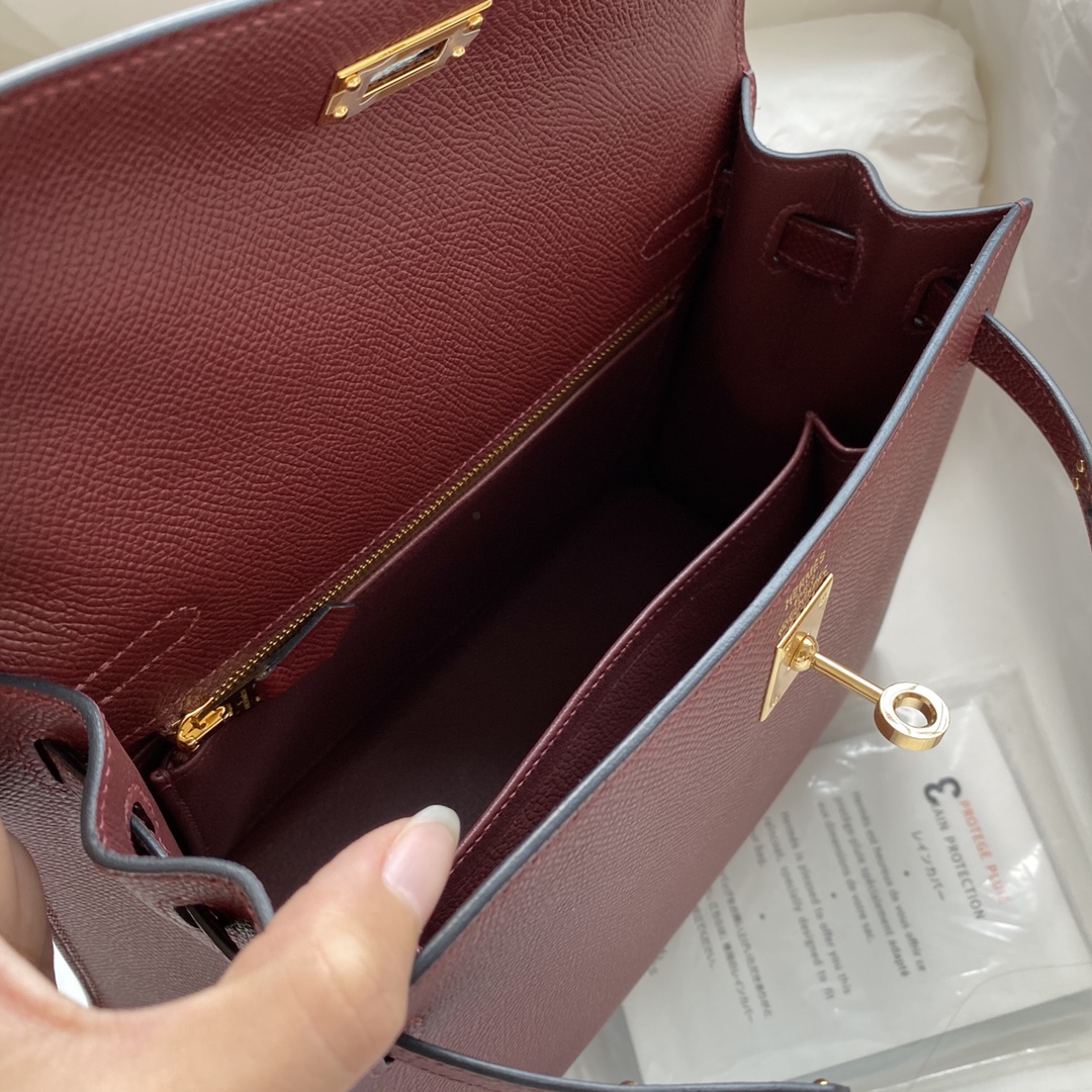 에르메스 켈리백 25 Bordeaux (Epsom)