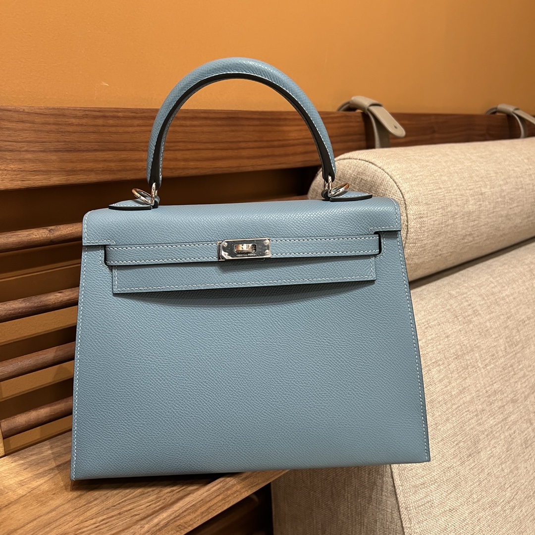 에르메스 켈리백 25 Blue ciel (Epsom)