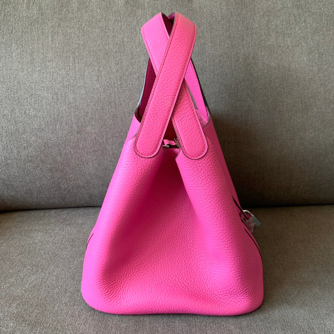 에르메스 피코탄 MM Rose shocking (Clemence)