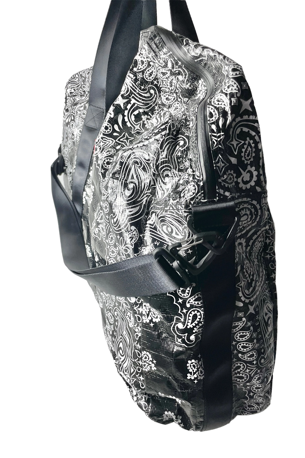 21SS SUPREME BANDANA TARP LARGE DUFFLE BAG BLACK : COSMICSLOW