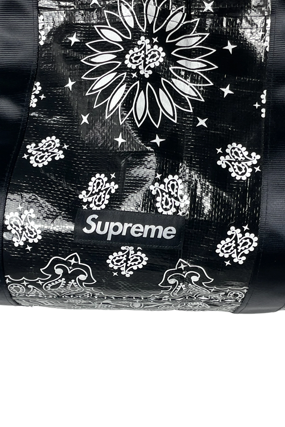 21SS SUPREME BANDANA TARP LARGE DUFFLE BAG BLACK : COSMICSLOW