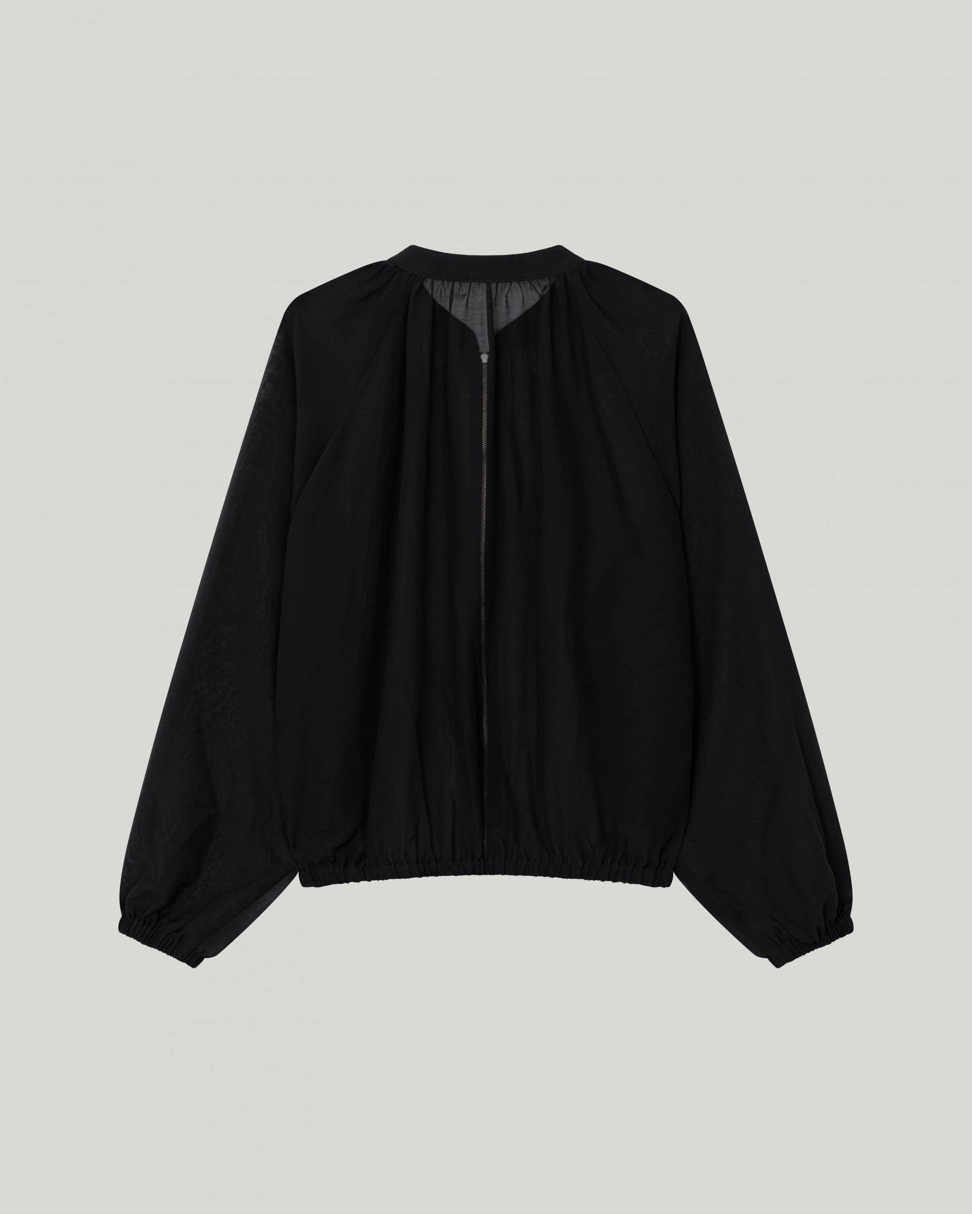 Brill Sheer Shirring Jumper [Black] : MUARMUS
