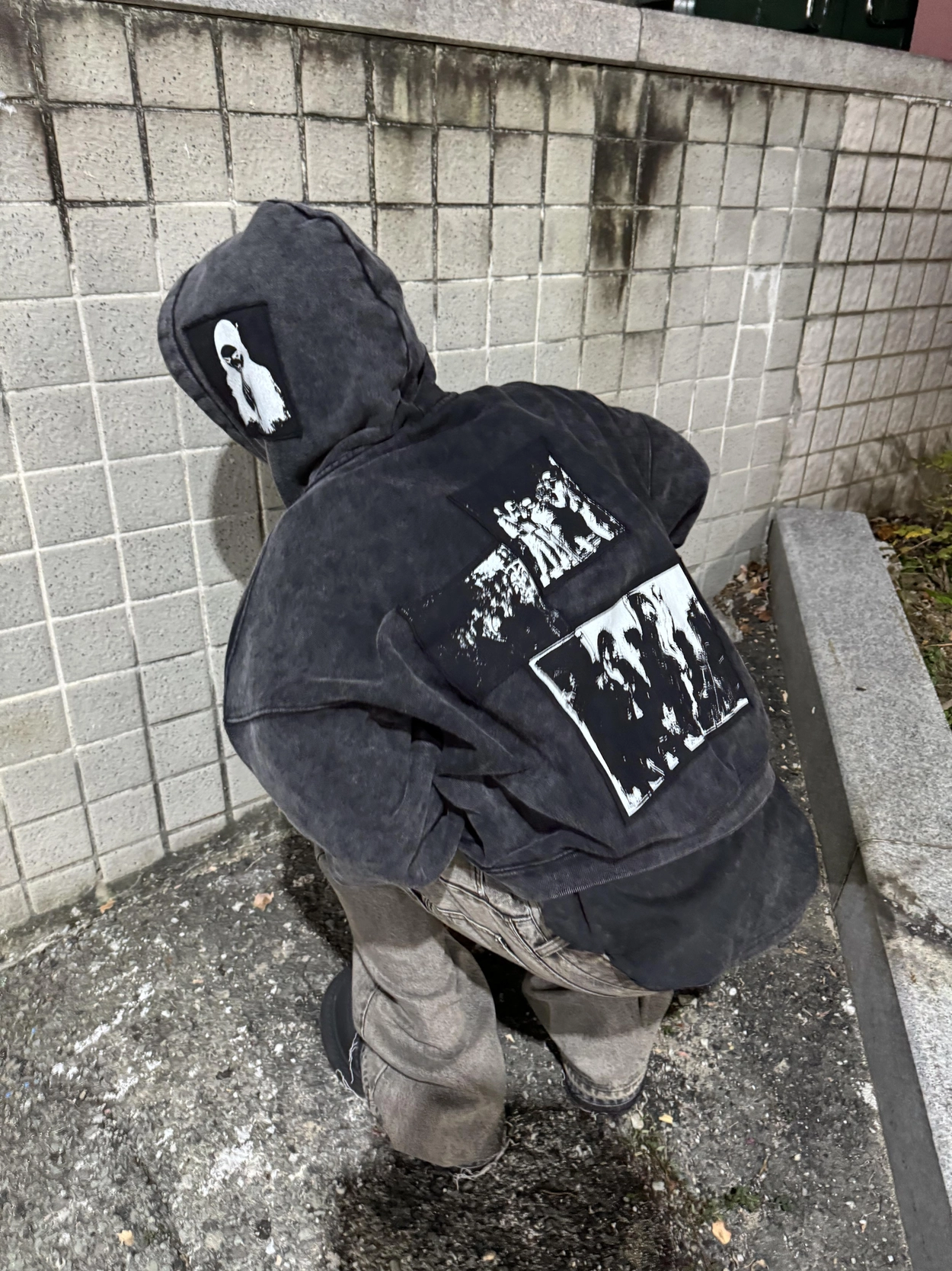 トップス EMOstanceclub Washed patch zip hoodie 28738ec08c75ed25b5fcfa5b7b7e61