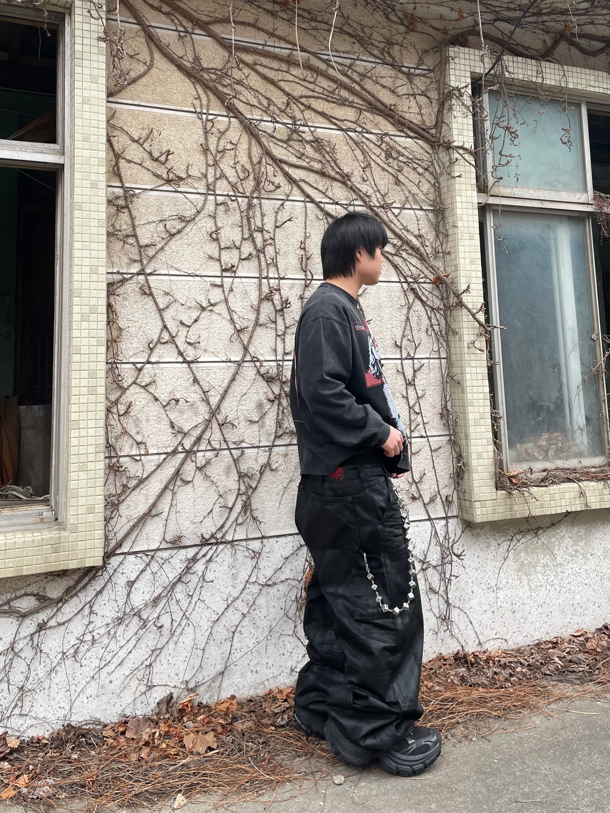 パンツ emostanceclub coated carpenter baggy EMOstanceclub EMOstance Club SS25 COATED CARPENTER WIDE