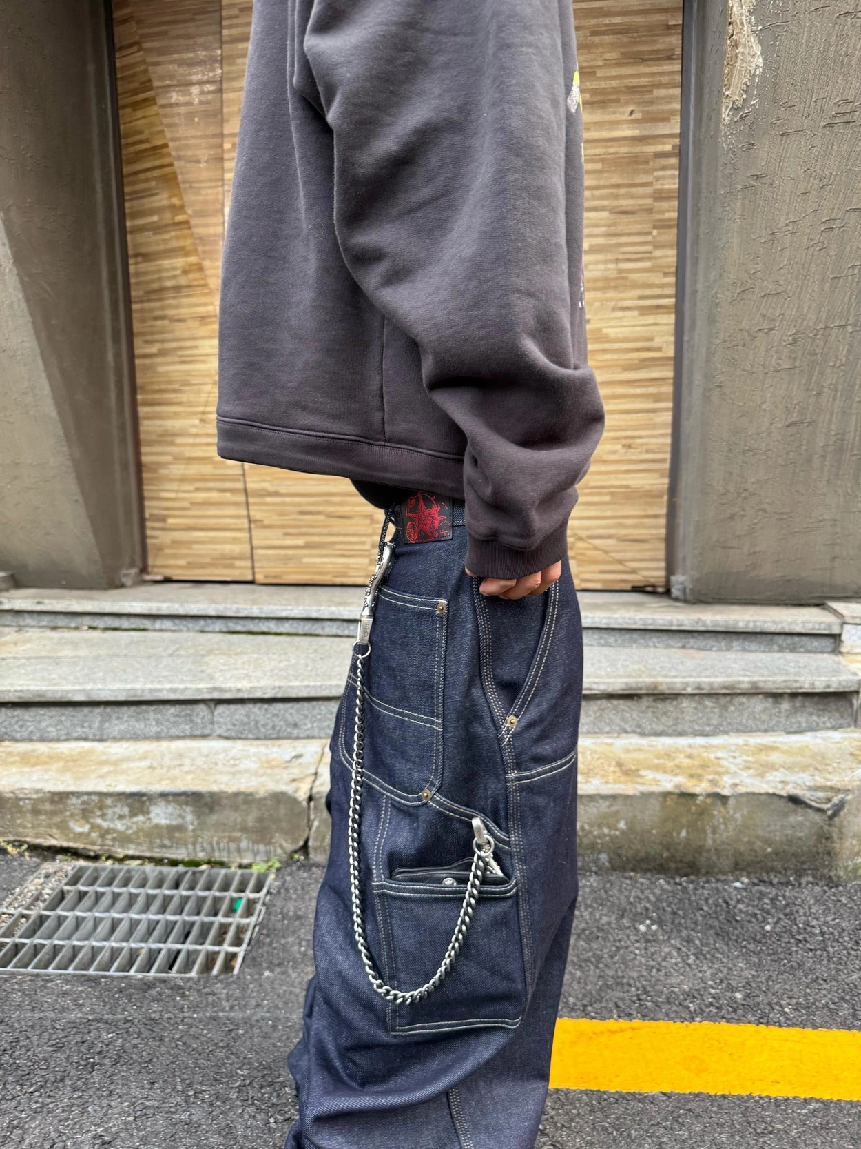 Japanese carpenter wide baggy jeans - Deep indigo