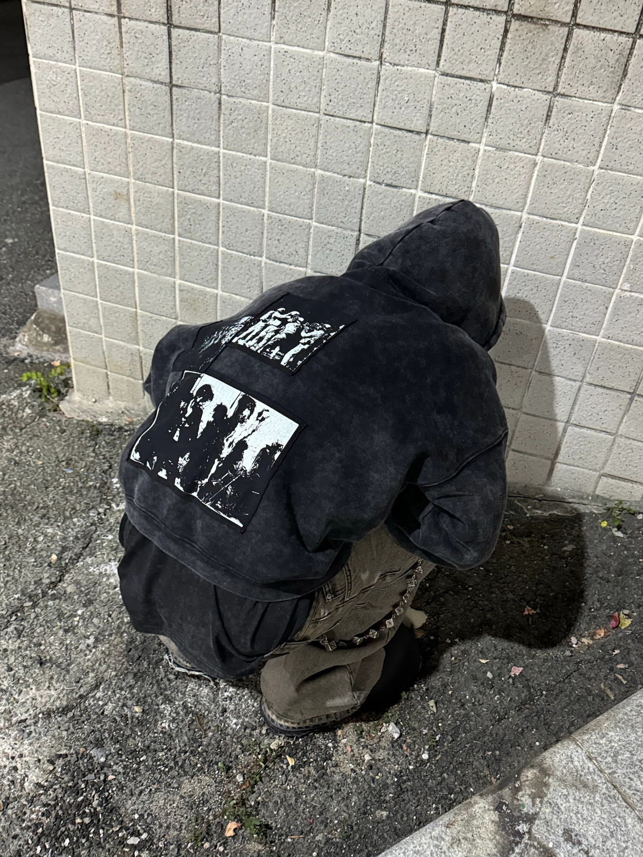 ☆Washed Vienna horse patch zip hoodie/EMOSTANCECLUB☆ Washed Vienna horse patch zip hoodie - navy : EMOstanceclub