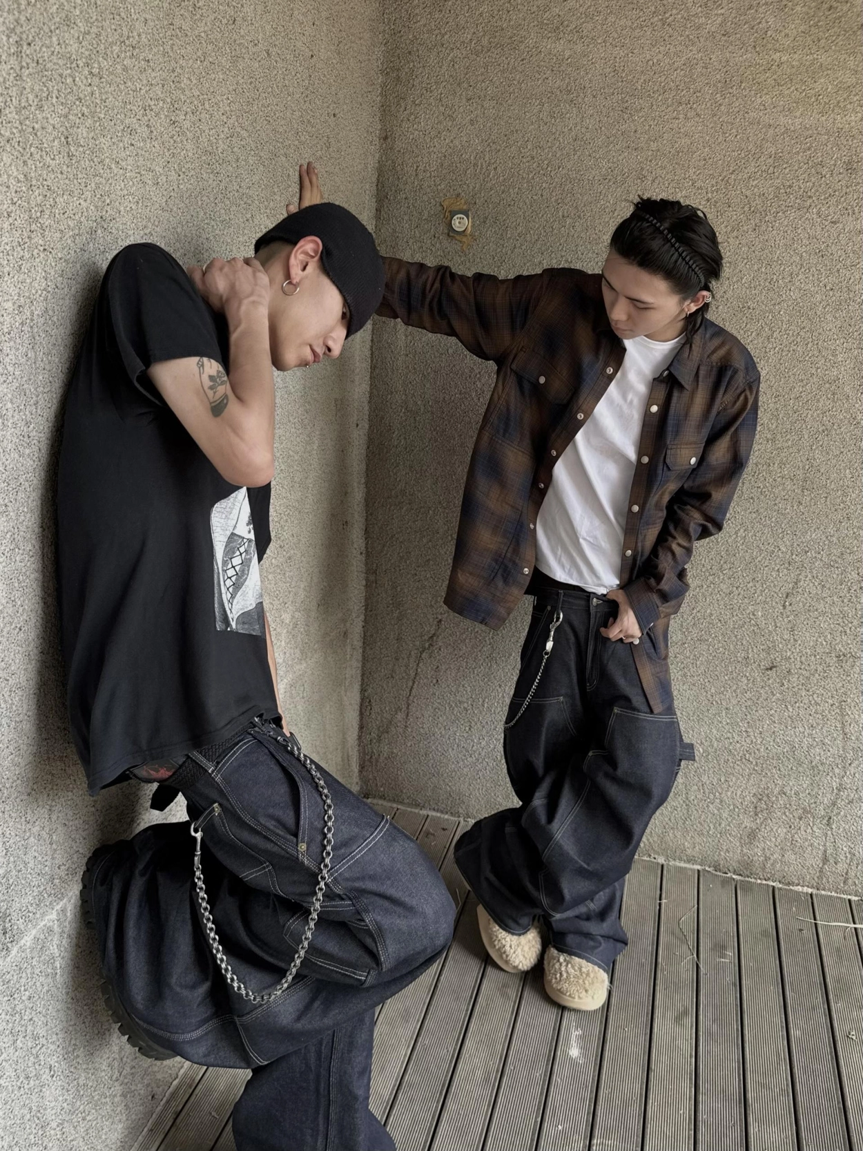 パンツ emostanceclub coated carpenter baggy パンツ emostanceclub coated carpenter baggy EMOstanceclub Japanese