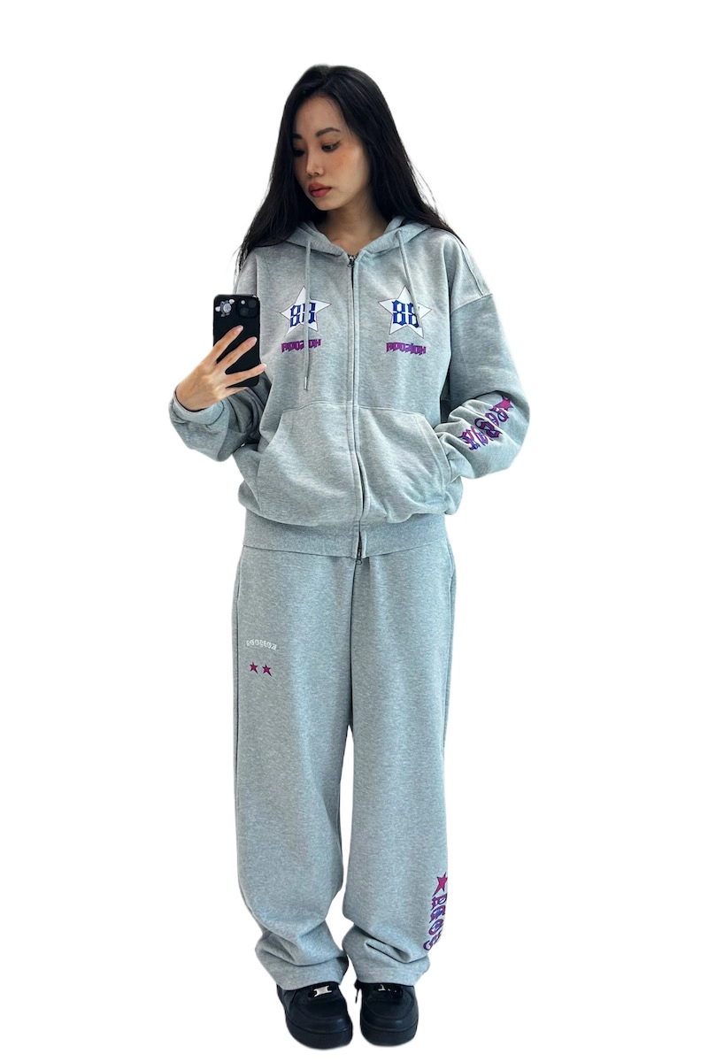 Star88 Zip Hoodie (melange grey) : 코이소다