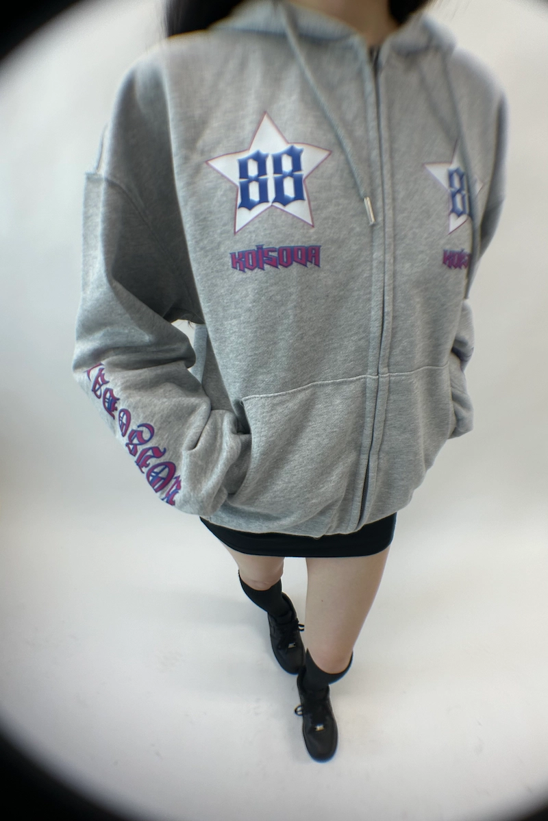 Star88 Zip Hoodie (melange grey) : 코이소다