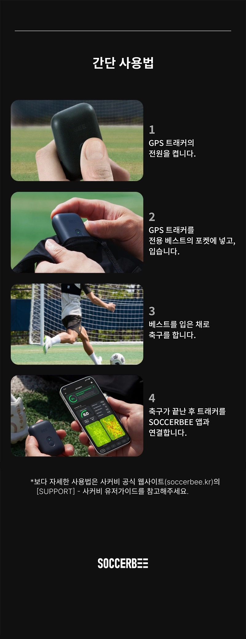 BEE LITE 2 세트 축구 GPS 트래커 (GPS + VEST + 사커비 30일 체험