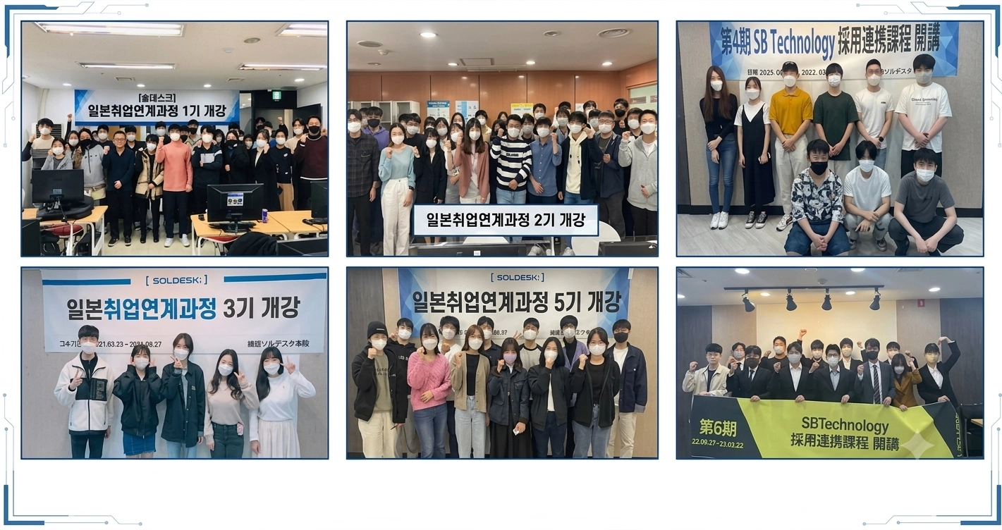 솔데스크 일본취업 수료생 단체사진 일본IT취업 교육