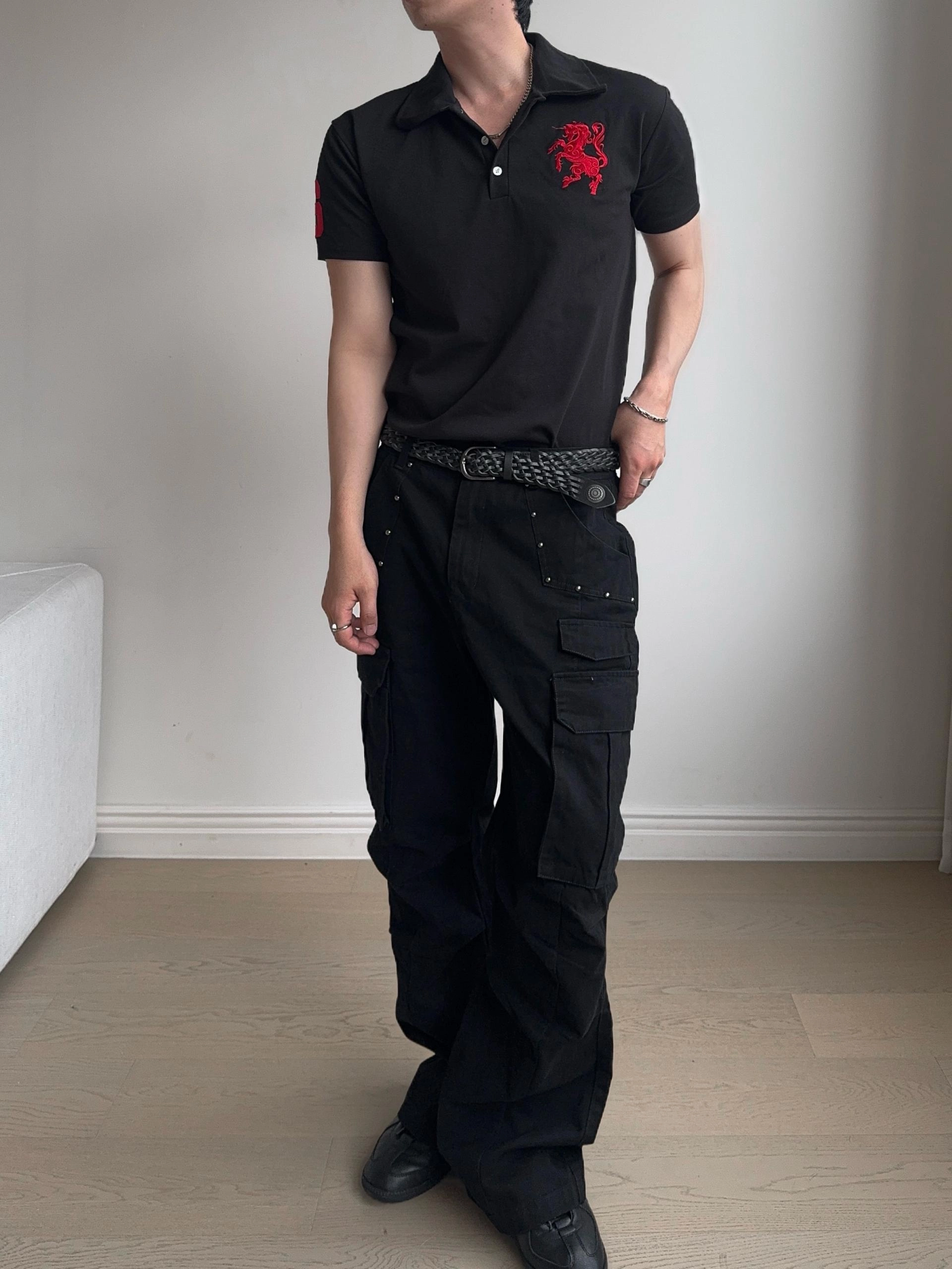 Fuko鉚釘染色工裝褲,兩種顏色可選