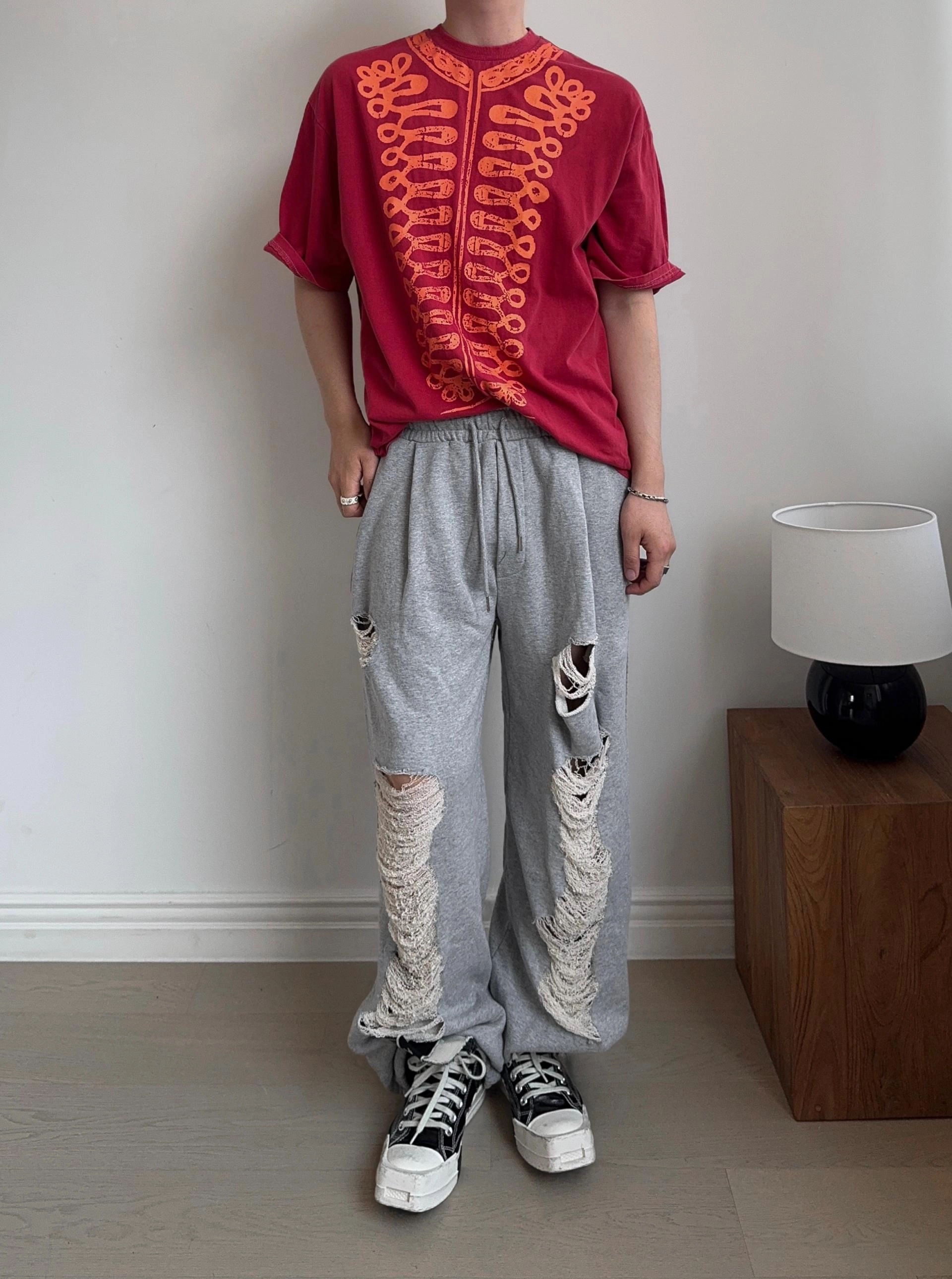 拿破崙豬圖案水洗短袖T卹