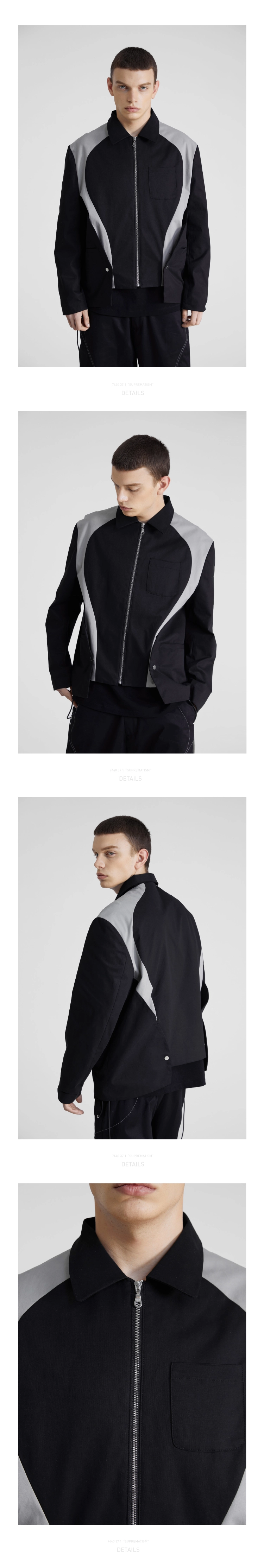 Color-blocked front and rear panels jacket : 커프 cuf
