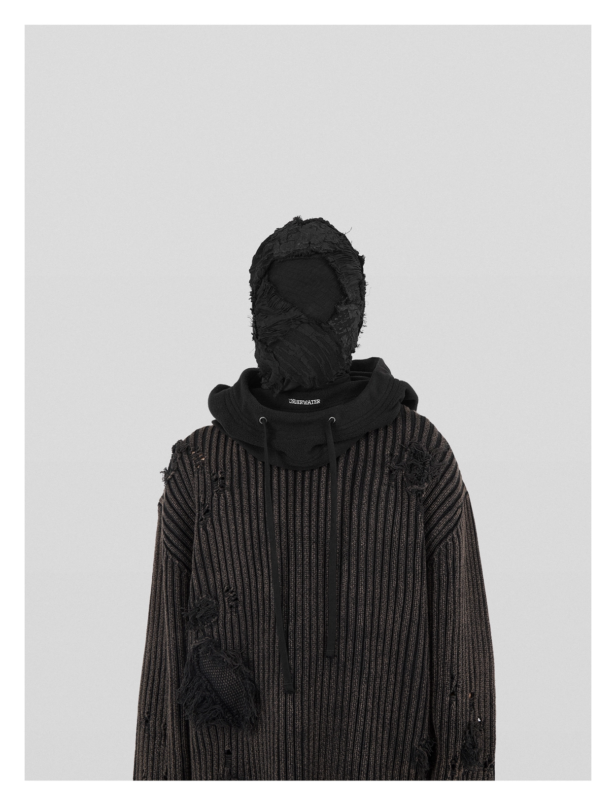 Logo embroidered devil horns balaclava pullover hat : 커프 cuf