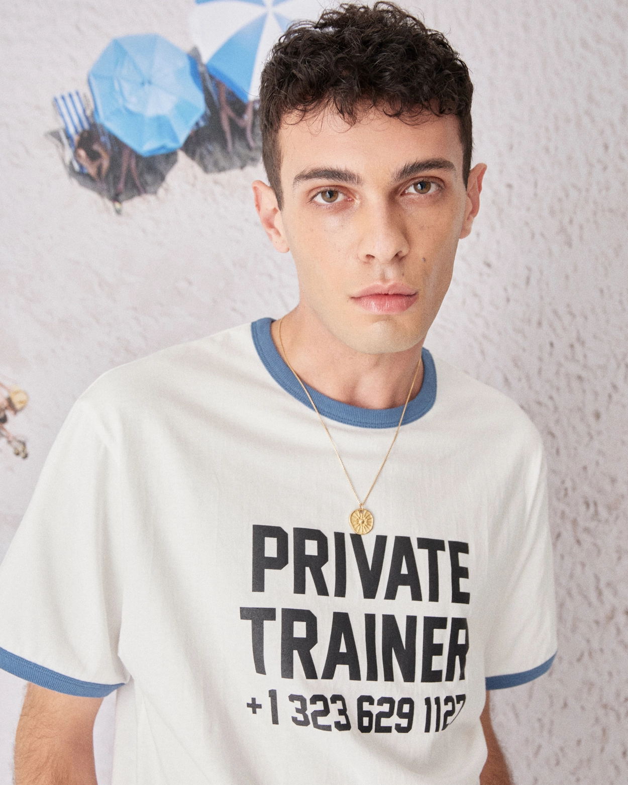 P.T RINGER TEE (WHITE/SMOKE BLUE) : POSE NUMBER EIGHT | 포즈