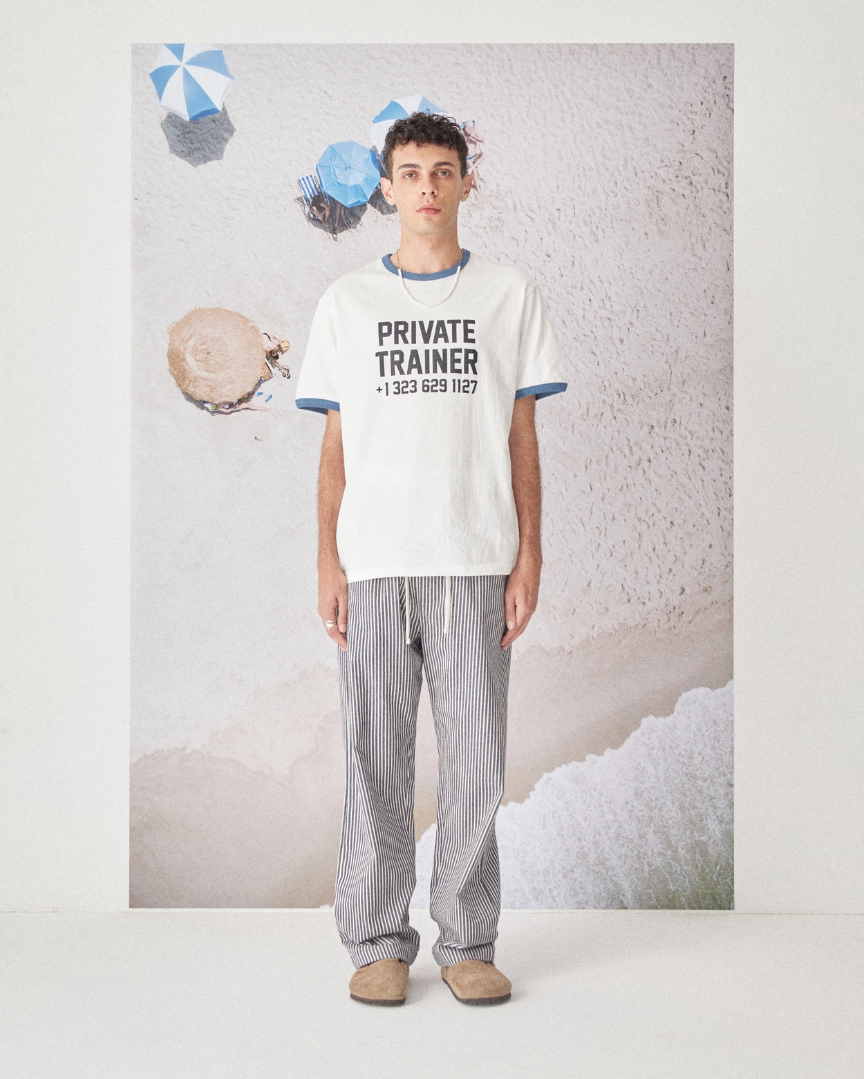 【POSE NUMBER EIGHT】P.T RINGER TEE (WHITE/SMOKE BLUE) P.T RINGER TEE (WHITE/SMOKE BLUE) : POSE NUMBER EIGHT | 포즈