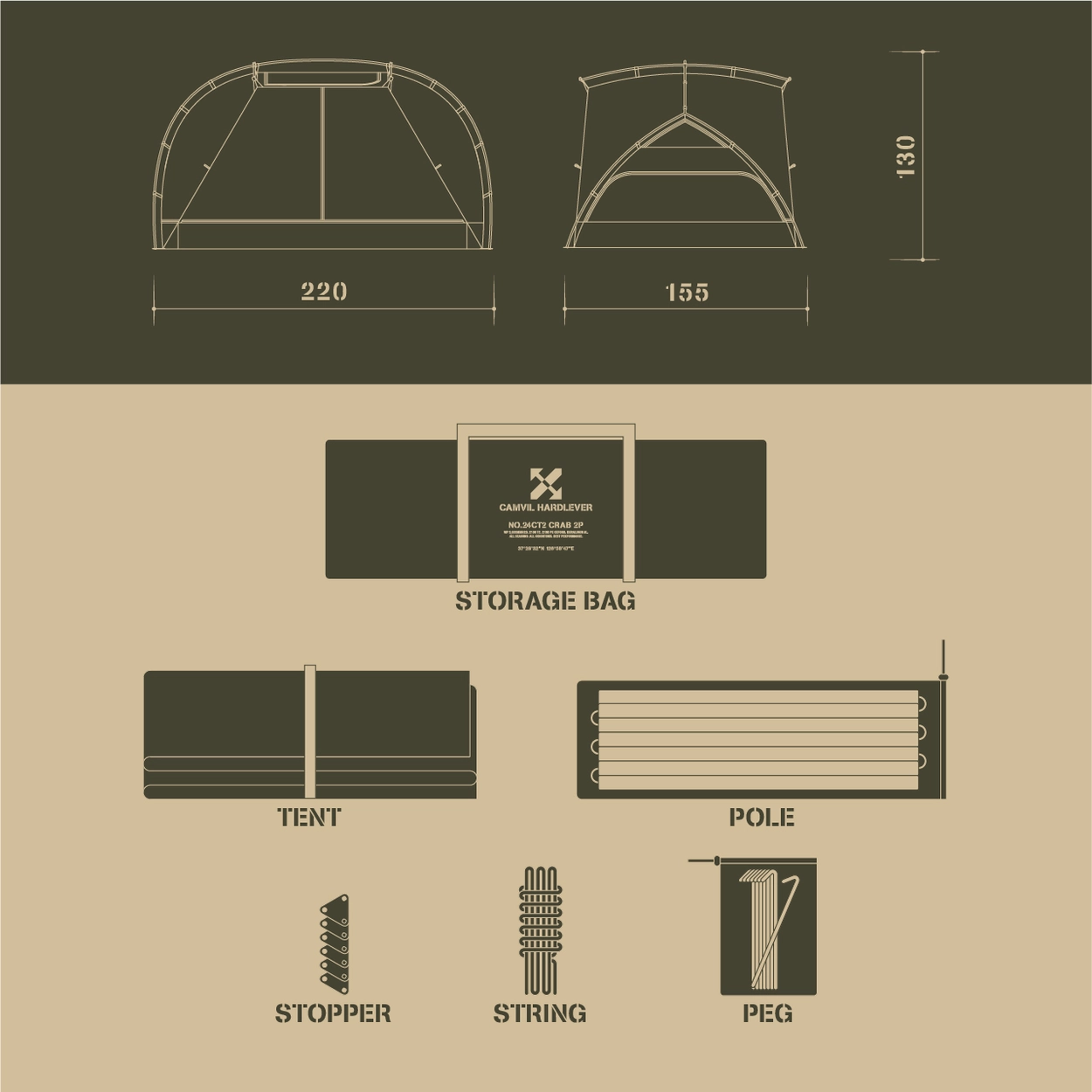 CRAB 2P TENT : camviljp