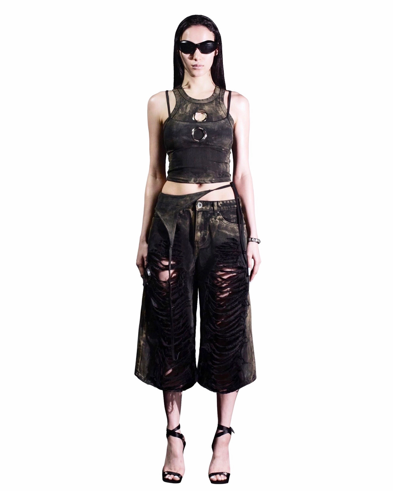 パンツ [KIMYO] DIRTY PAINT LINE STUDDED PANTS KIMYO